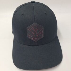Fox Racing Hat Fitted L-XL Black Red Patch Outdoors Logo Motocross Dirtbike Men